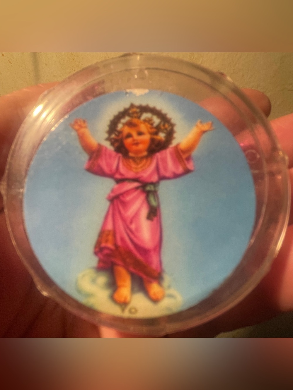Rosary, beads Pink & Blue Religious Pendant Necklace